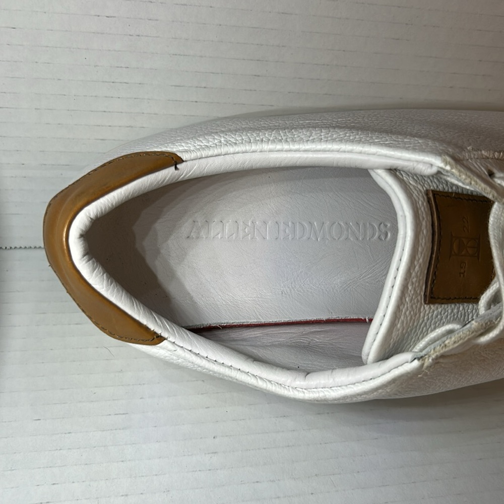 NWOT Allen Edmonds Courtside White Leather Sneakers - New sz 12D - Picture 2 of 8